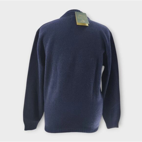 Orvis Sig. Collection Sweater Men's M Navy Crewneck Lambswool Cashmere Blend NWT - Picture 3 of 6